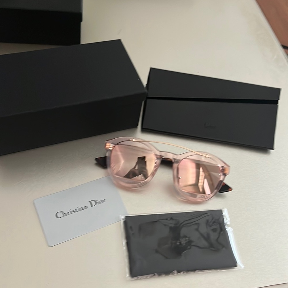 Christian Dior Manía 1 rose gold reflective sunglasses brown